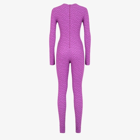 Fendi X SKIMS Crewneck Full 1pc Jumpsuit BodySuit COLORADO Purple Size 2X - Picture 3 of 4